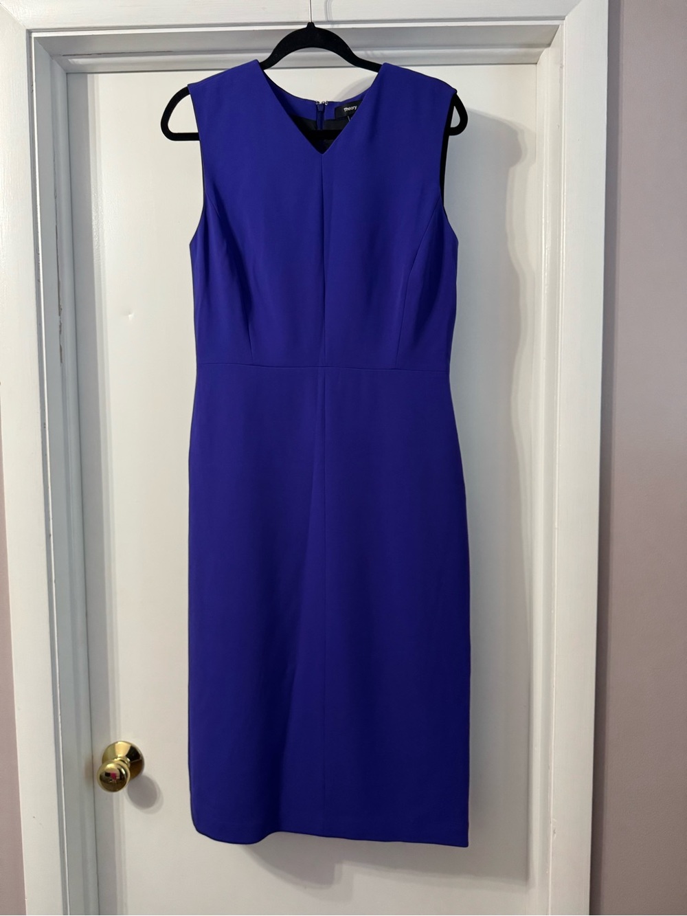 Theory Sleeveless Royal Blue/Purple Sheath Dress